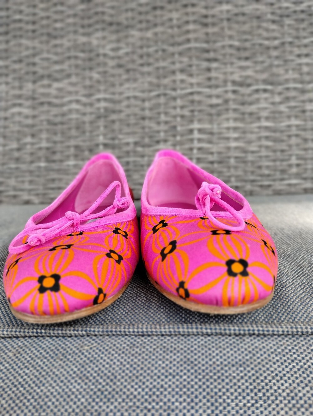 Manolo Blahnik Veralli Floral Ballet Flats Women’s 37.5 Pink Orange Black Italy - Picture 6 of 12
